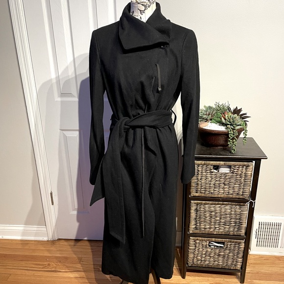 MaxAzaria Collection Wool Ruched Belt Rob Kimono One button Wrap Draped Runaway - Picture 2 of 8